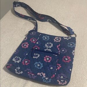 Vera Bradley Blue Pink & White Floral Quilted Crossbody Bag